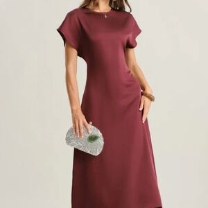 Burgundy silk dress